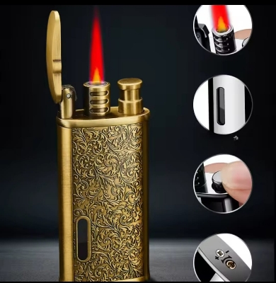 Picture of LCD Lighter Gas Inflatable Windproof Metal Durable General Lighter