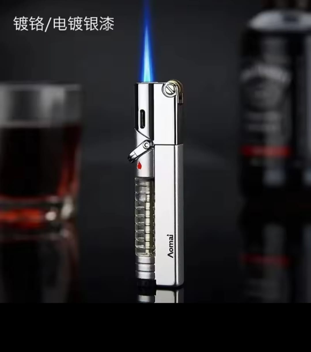 Picture of Jet Lighter with Visible Gas, Lockable Flame, Windproof Lighters, Unique Gifts for Men, Women