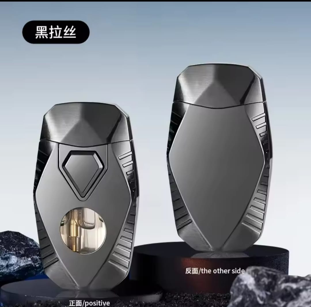 Picture of Lighters Double Flames Windproof Cigarette Lighter Mini Butane Gas Lighter