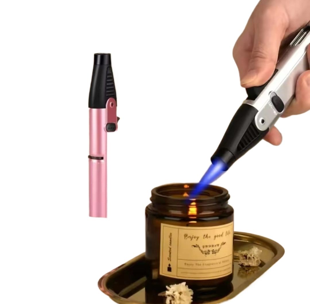 Picture of Lighter Torch Lighter with Adjustable Jet Flame Windproof Butane Refillable Gas Candle Grill BBQ Fireworks Fireplace Tool