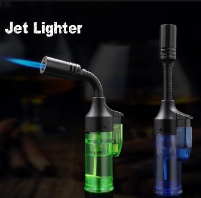 Picture of 360 Degree Hose Torch Lighter Gas Jet Lighter Refillable Butane Lighter Adjustable Flame size Men's Gadget