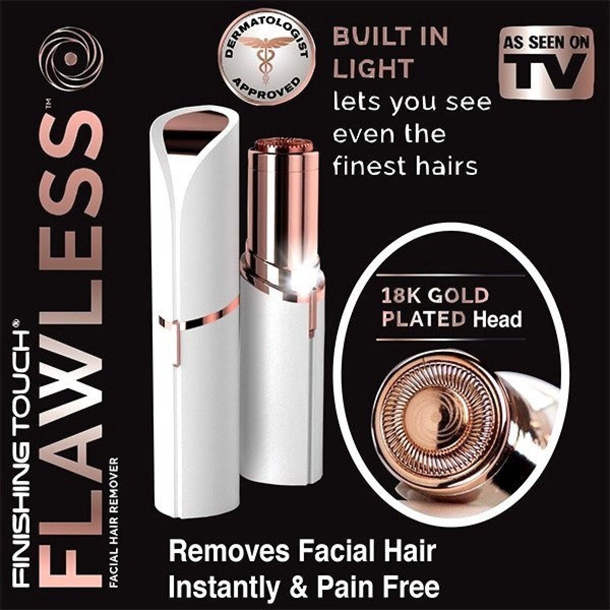 Picture of Finishing Touch Flawless Hair Remover for Women - White and Golden No Ratings