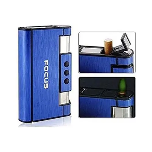 Picture of Ultra Thin Cigarette Case Box With Built In Butane Flame Lighter