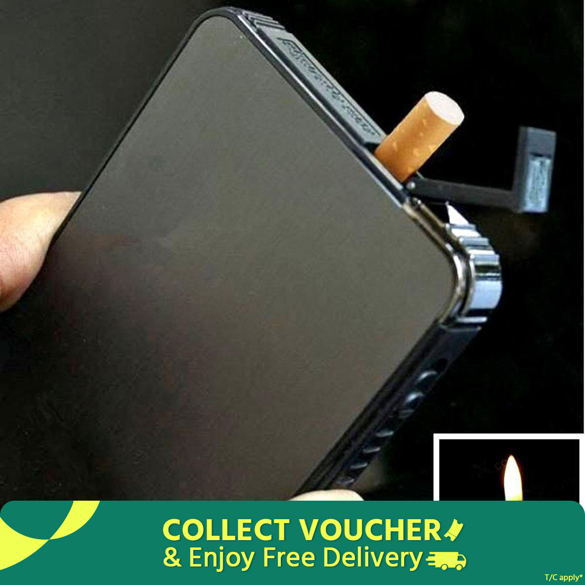 Picture of Gas Lighter Inside Cigarette Box Case Cigarettes Holder Automatic Storage Box