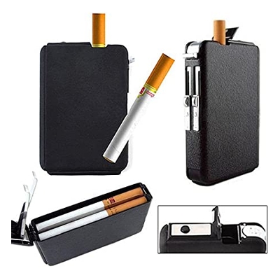 Picture of Gas Lighter Inside Cigarette Box Case Cigarettes Holder Automatic Storage Box