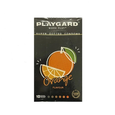 Picture of Playgard Condom Orange Flavor Super Dotted Condom 10s Pack (Made in India)