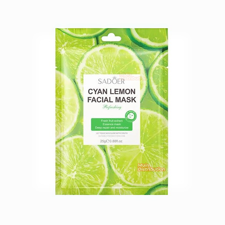 Picture of SADOER Cyan Lemon Facial Mask Deep Repair and Moisturizing Sheet Mask - 1Pcs