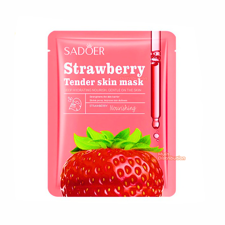 Picture of SADOER Strawberry Tender Skin Facial Mask Deep Hydrating Nourishing Face Sheet Mask - 1Pcs