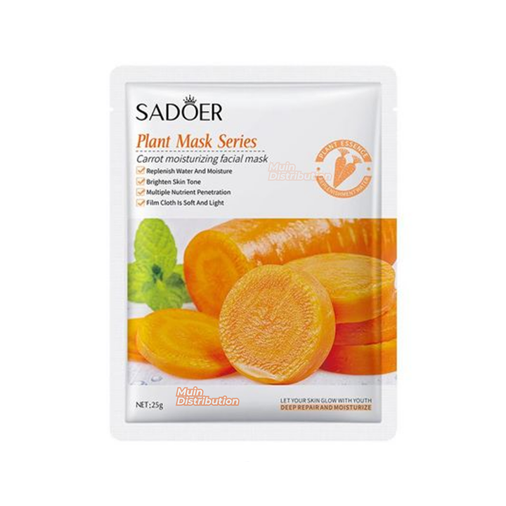 Picture of SADOER Plant Carrot Facial Mask Deep Repair and Moisturizing Sheet Mask - 1Pcs