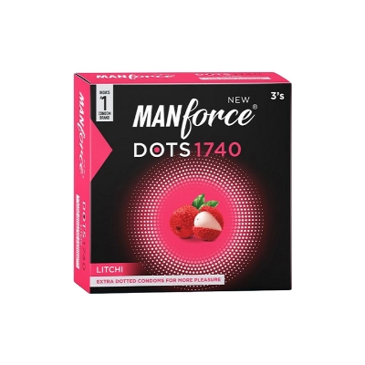 Picture of Manforce Condom - Manforce 1740 Dots Litchi Flavor Condom Combo Pack - 3x3=9pcs Condom (Made in India)