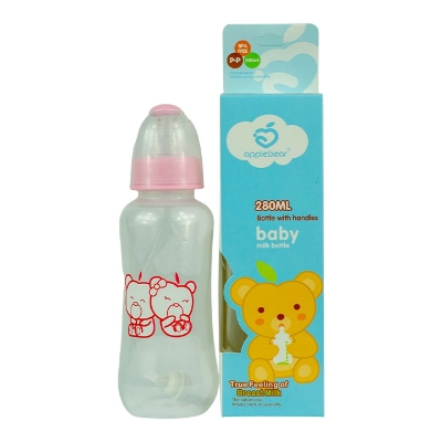 Picture of Baby Feeder Apple Bear PP Feeding Plastic Bottle with Silicone Nipple 280ml