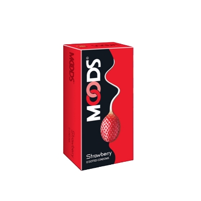 Picture of Moods Strawberry Flavored Dotted Condom 12pcs Pack (Made in India)