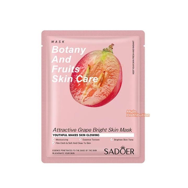 Picture of SADOER Botany And Fruits Skin Care Facial Mask Attractive Grape Bright Skin Sheet Mask - 1 Pcs