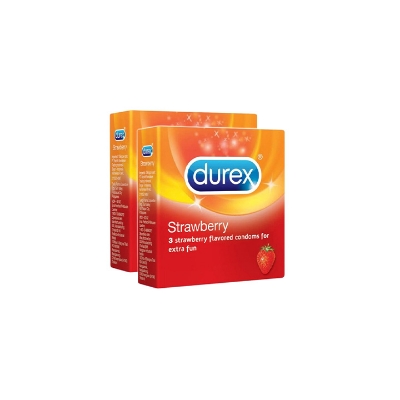 Picture of Durex - Strawberry Condom - Combo Pack - 2 Packs - 3x2=6pcs