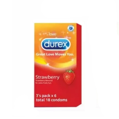 Picture of Durex Strawberry Condom For Men | Full Box - 18pcs