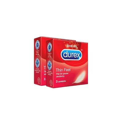 Picture of Durex - Thin Feel Condom For Men | Combo Pack | 2 Packs - 3x2=6pcs