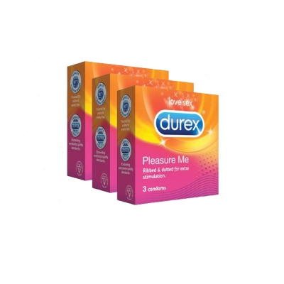 Picture of Durex - Pleasure Me Condom - Combo Pack - 3 Packs - 3x3=9pcs