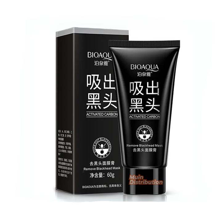 Picture of BIOAQUA Black Mask Activated Carbon Charcoal Peel-Off Mask – Deep Pore Cleansing, Blackhead Remover, Oil Control 60g