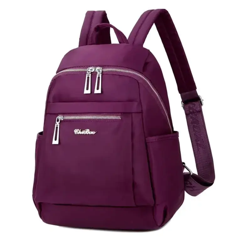 Picture of Nylon Backpack Durable Waterproof Casual Shoulder Bag (purple Color)