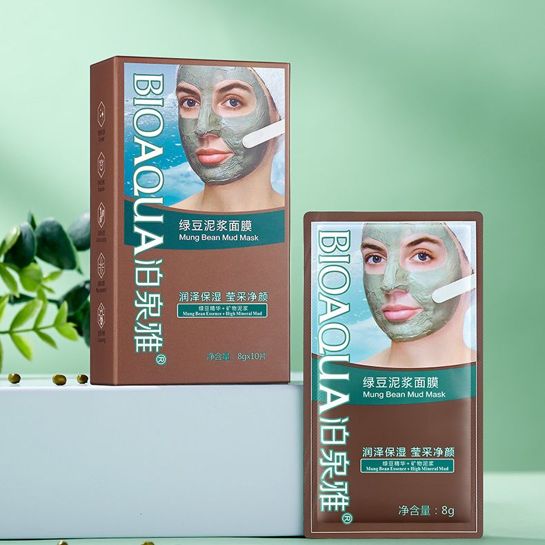 Picture of Poquanya Mung Bean Mud Msk Relieving Acne Marks Moisturizing Blackhead Mung Bean Mud Msk - Face Mask
