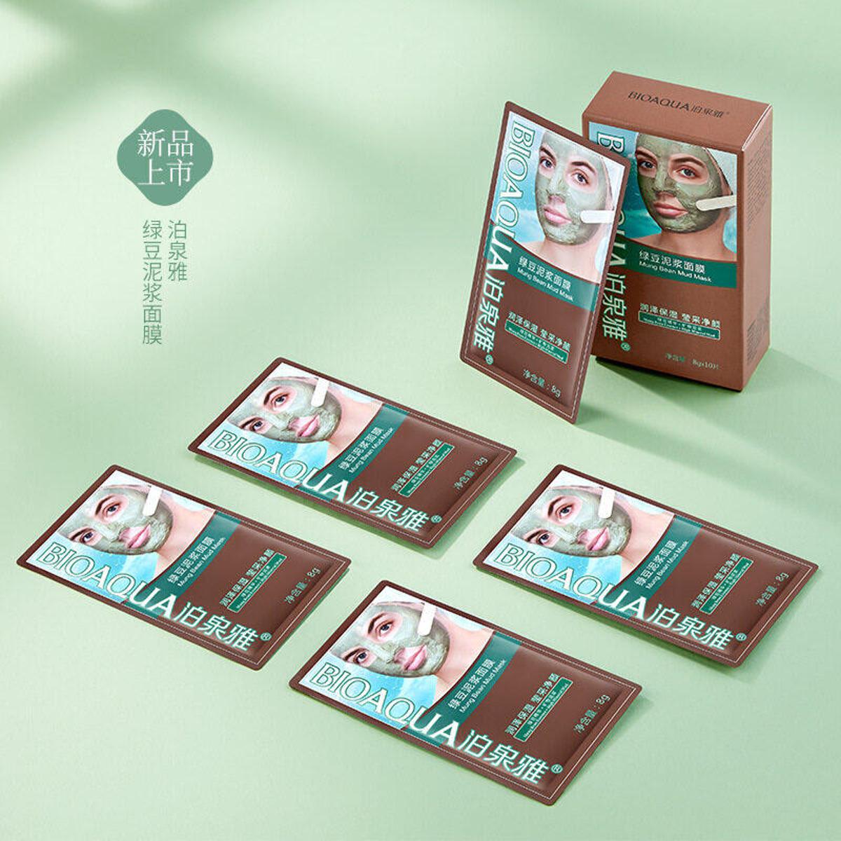 Picture of Poquanya Mung Bean Mud Msk Relieving Acne Marks Moisturizing Blackhead Mung Bean Mud Msk - Face Mask