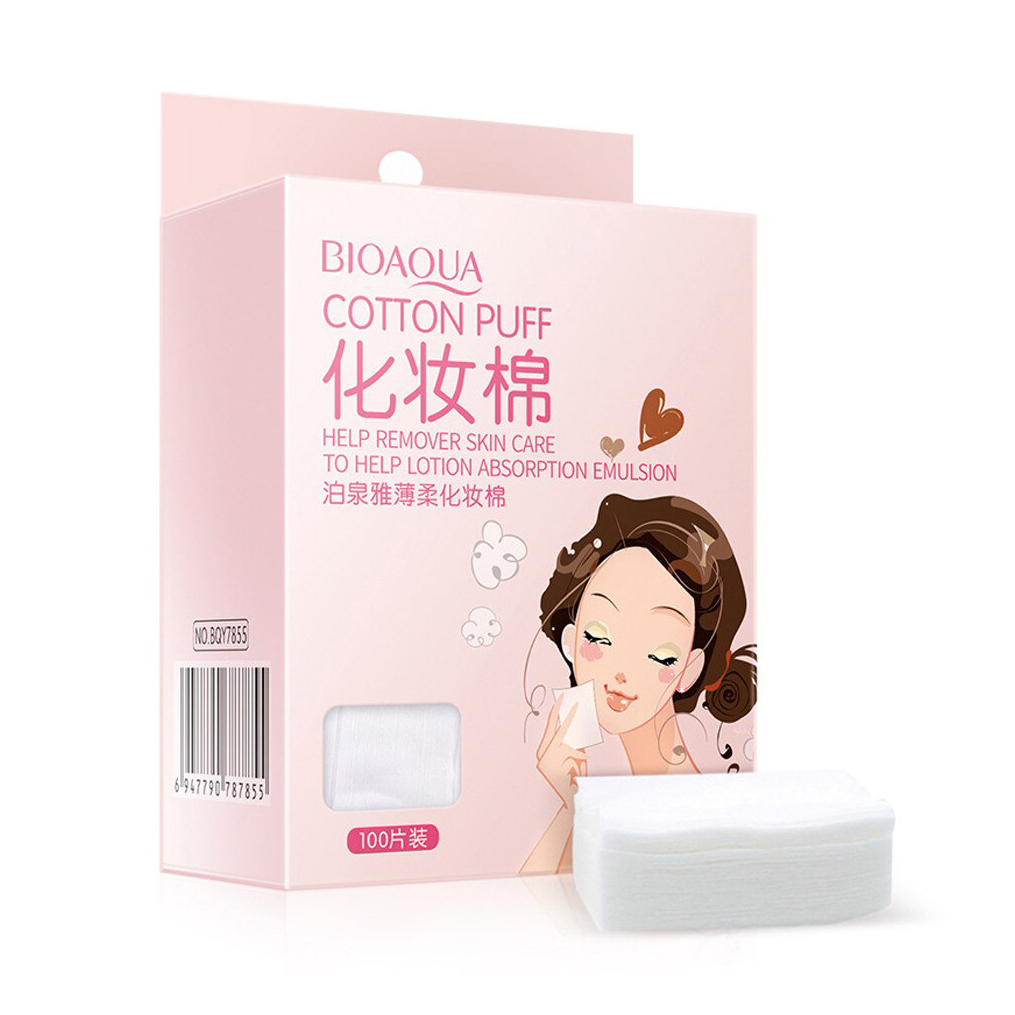 Picture of BIOAQUA natural cotton makeup remover pads facial cleansing pads cotton puff