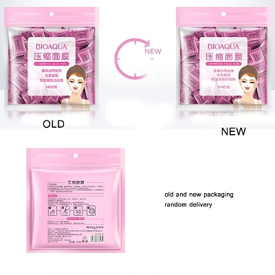 Picture of Bioaqua face pack skin-friendly hydrating compression msk natural cotton light thin non-woven msk compression msk- (10/20/50 Pieces)