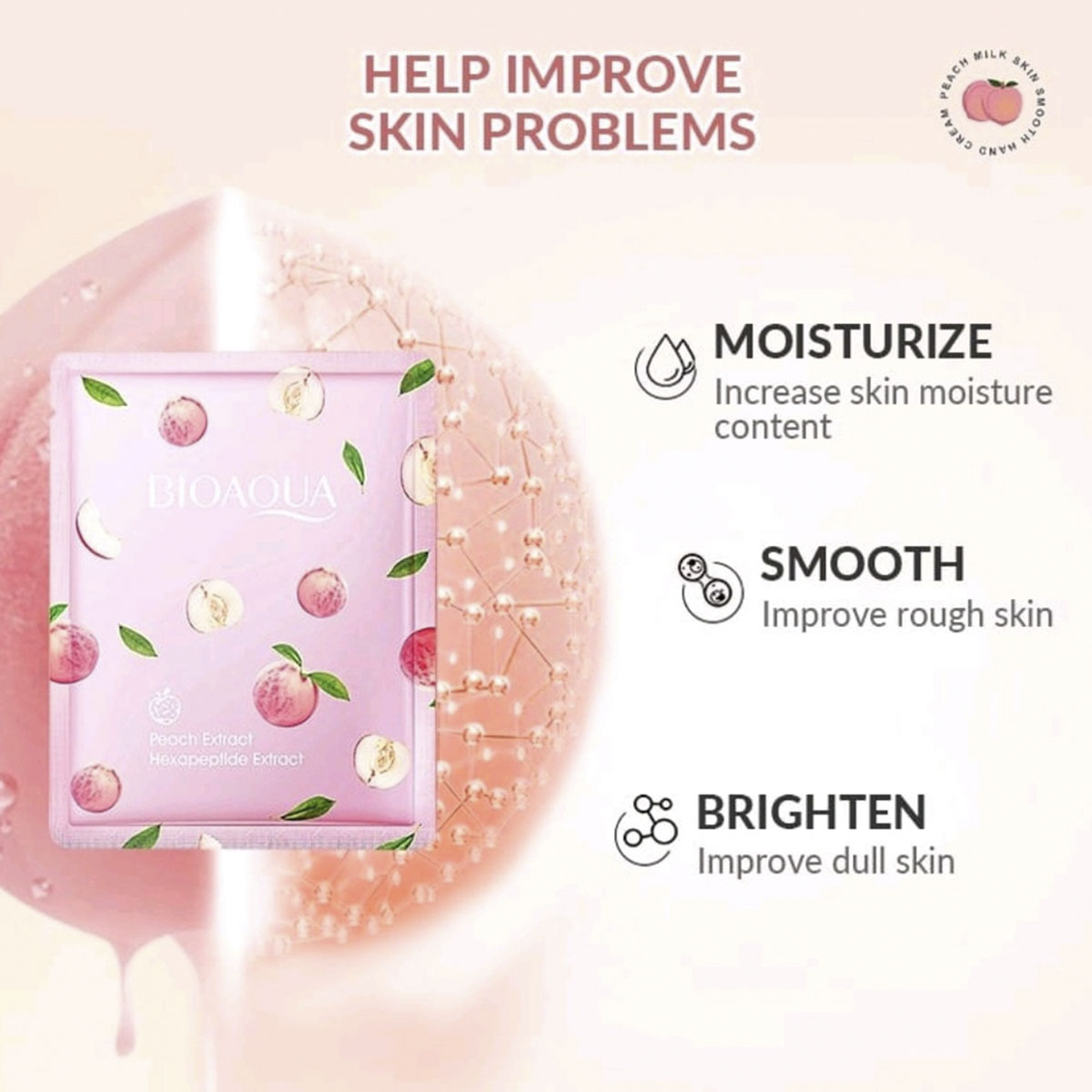 Picture of BIOAQUA Lactobacillus peach sheet mask natural facial mask