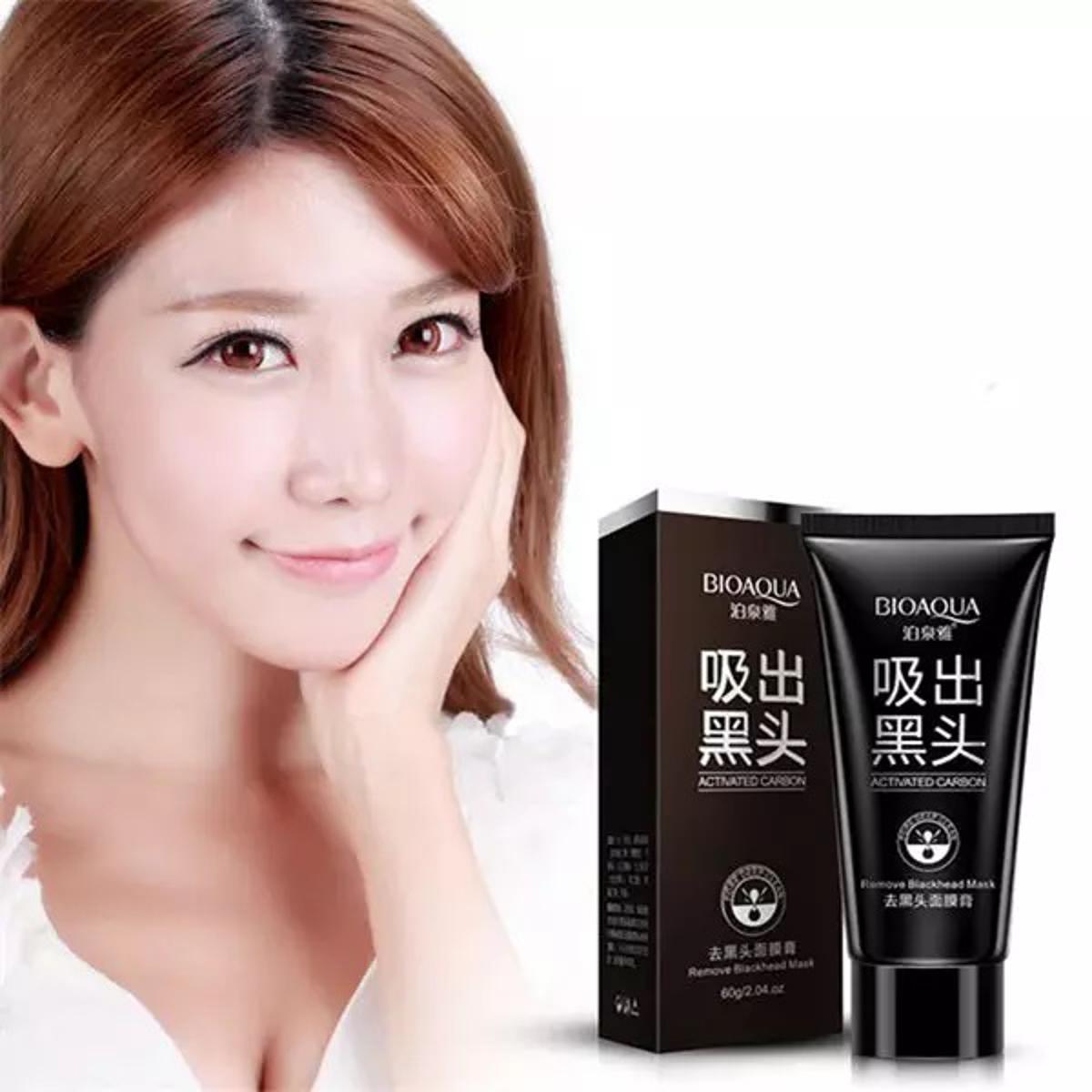 Picture of Bioaqua Blackhead Deep cleansing Purifying Peel Acne Pimples Remover Black Mud Mask skin care product- 60g face mask