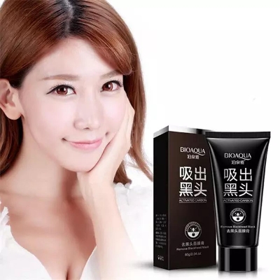 Picture of Bioaqua Blackhead Deep cleansing Purifying Peel Acne Pimples Remover Black Mud Mask skin care product- 60g face mask