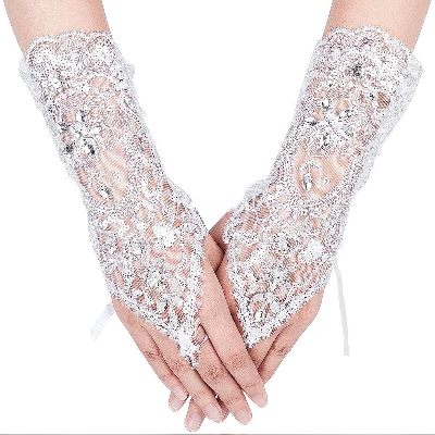 Picture of 1 Pair White wedding dresses gloves for women