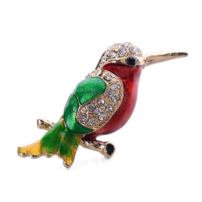 Picture of Trendy Colourfull Bird Kingfishers Brooch for Women- 1 Piece