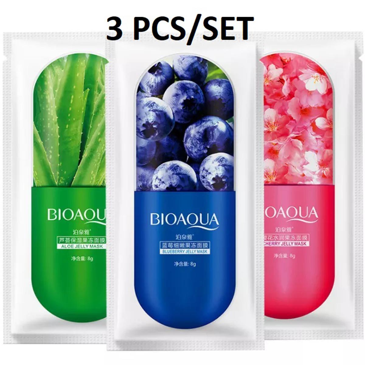 Picture of BIOAQUA 3 Pcs/Set Aloe Vera Blueberry Jojoba Natural Harbel Extract moisturizing facial mask