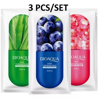 Picture of BIOAQUA 3 Pcs/Set Aloe Vera Blueberry Jojoba Natural Harbel Extract moisturizing facial mask