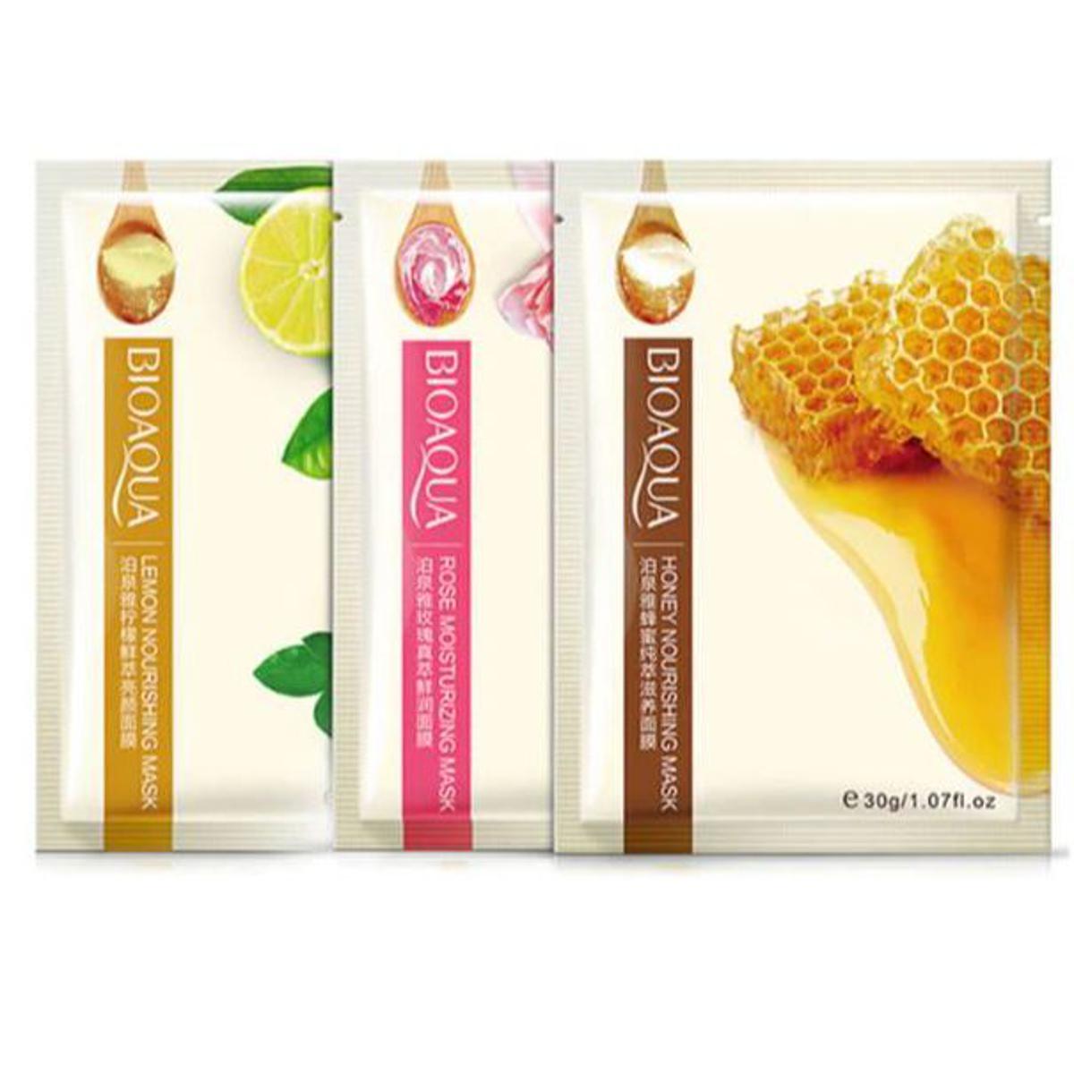 Picture of BIOAQUA Rose Honey & Lemon extracted plant fruit natural facial sheet mask- 30g