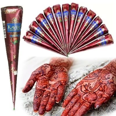 Picture of Kaveri Natural Cone Mehedi for hand design- 2 Pieces