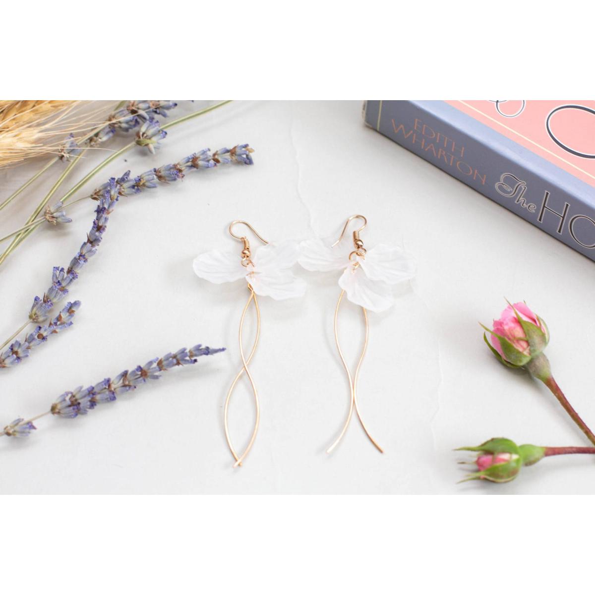 Picture of 1 Pair Flower Patel Long Dangle Hook Earring For Women