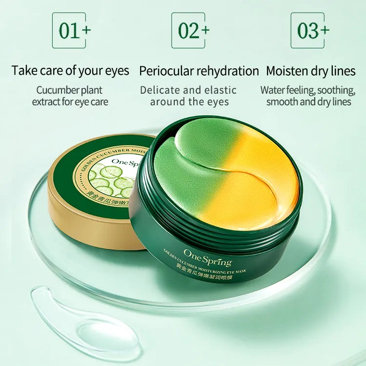 Picture of One Spring Cucumber gold hydrogel eye patch Moisturizing Brighten Dark Circle Eye Mask- 80g