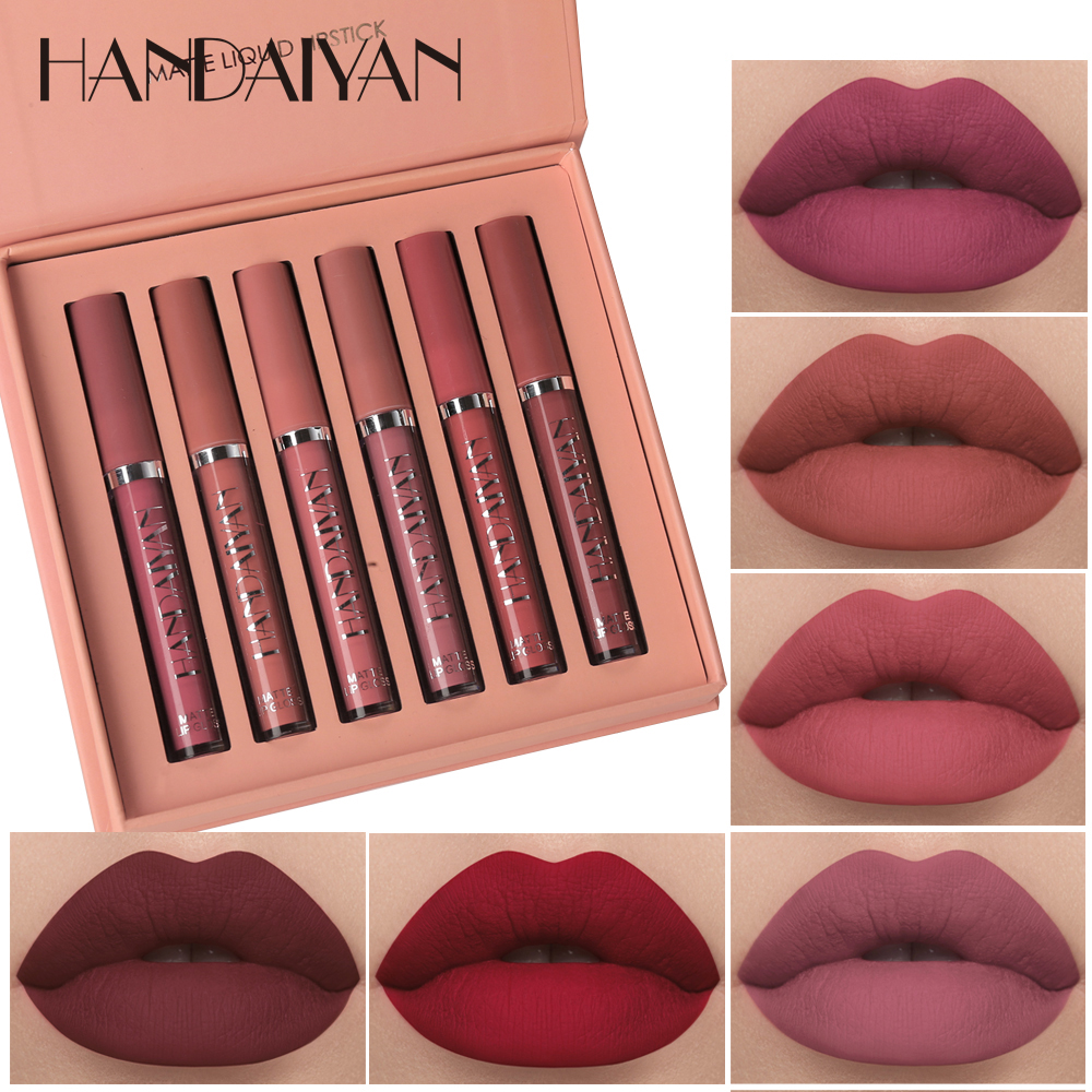 Picture of Handaiyan 6 Pcs Matte Liquid Lipstick Makeup Set Matte Lipgloss Long-Lasting & Waterproof LipStick- 6 Pcs/Set