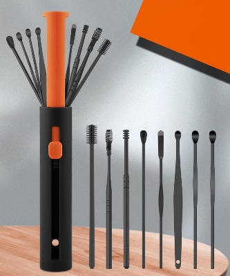 Picture of 8 Pcs/Set Push Pull Ear Pick Stanless Steel Ear Pick Set Ear Wax Removal Kit