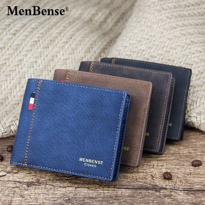 Picture of Menbense Classic Men's matte short capacious fashionable retro wallet for men