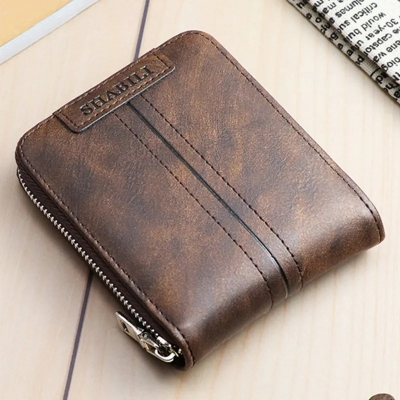 Picture of SHABILI PU Leather Fashionable Short Wallet Classic Explosive Large-capacity Zipper Multi-card Business Short Wallet