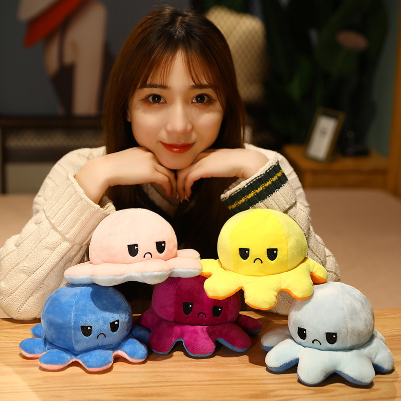 Picture of Cute Octopas Double Colour Flip baby Cotton Soft Doll- 1 Piece (20cm)