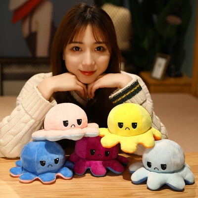 Picture of Cute Octopas Double Colour Flip baby Cotton Soft Doll- 1 Piece (20cm)