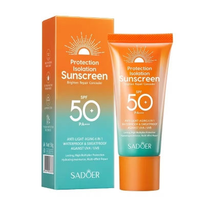 Picture of SADOER Protection Isolation SPF 50 PA+++ Brighten Repair Sunscreen Cream- 50g