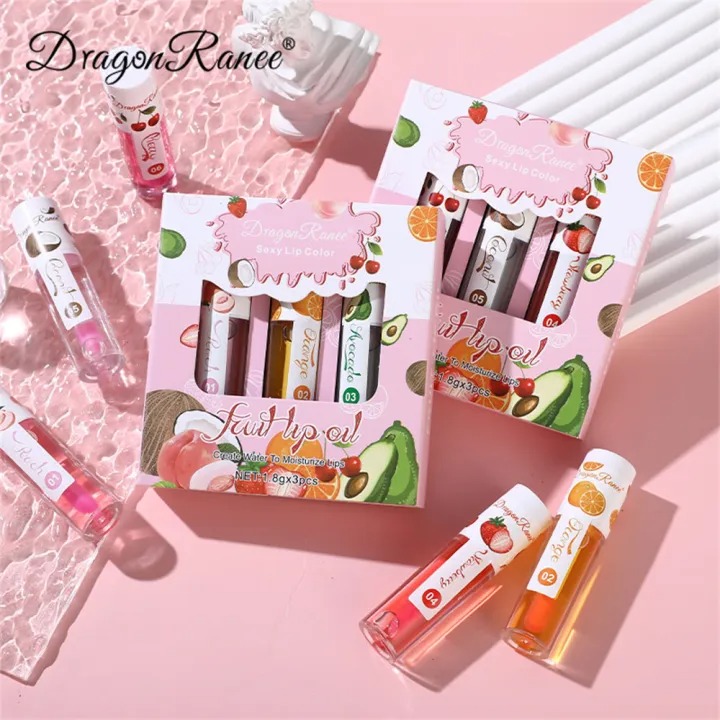 Picture of Dragon Ranee Moisturizing Fruit Lip Oil Set- 1.8gX3 Pcs