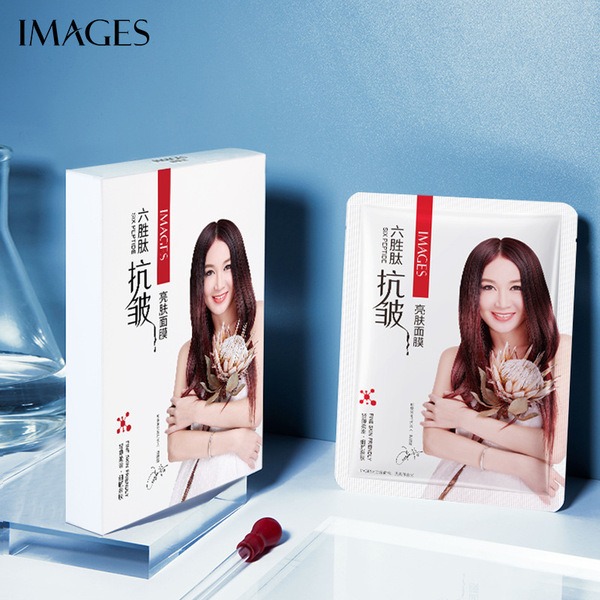 Picture of IMAGES Six Peptide Moisturizing Smooth Skin Face Sheet Mask- 5 pcs/Box