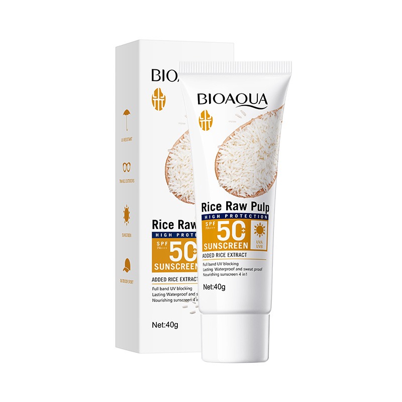 Picture of BIAQUA Rice Raw Pulp SPF 50+ PA+++ UVA UVB High Protection Sunscreen- 40g