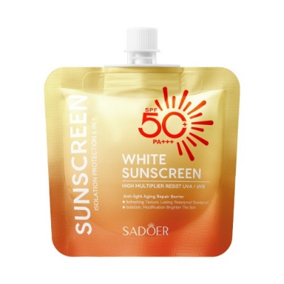 Picture of SADOER SPF 50+ PA+++ White Isolation Protection 6 in 1 White Sunscreen- 30g