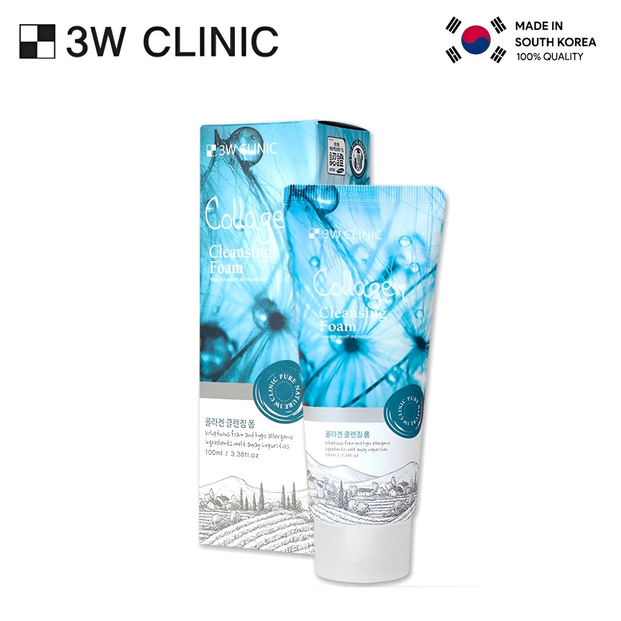 Picture of 3W Clinic Collagen Moisturizing & Smooth Skin Cleansing Foam- Face Wash (100ml)